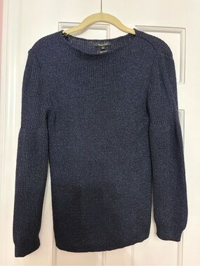 Massimo Dutti Navy Blue Crewneck Sweater